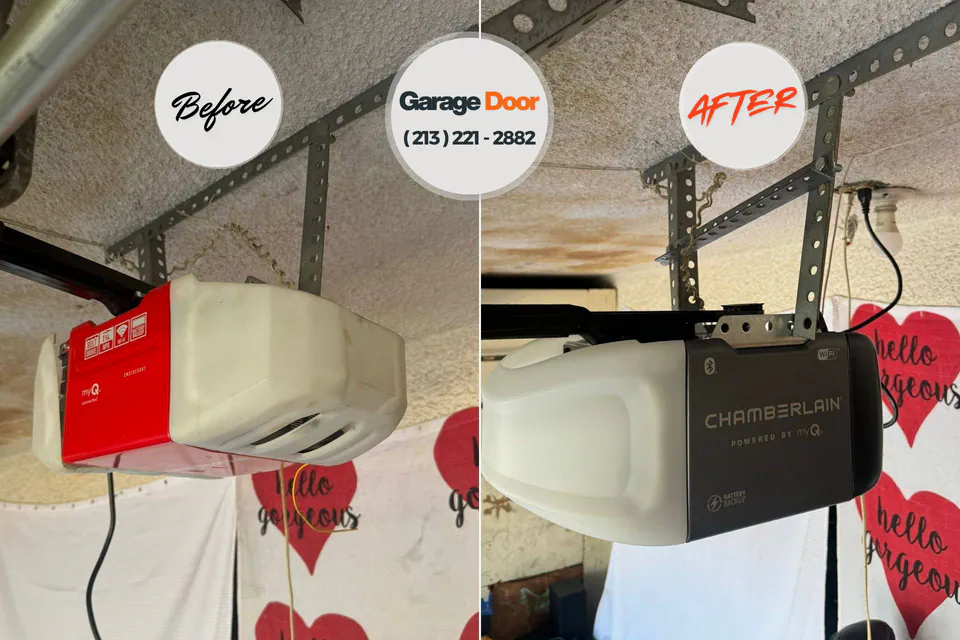 Before and after: garage door repair Southgate, KY